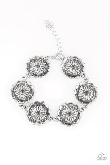 Funky Flower Child Silver Bracelet - Paparazzi Accessories