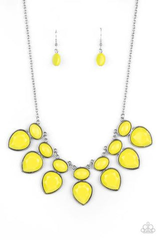 Modern Masquerade Yellow - Paparazzi Necklace