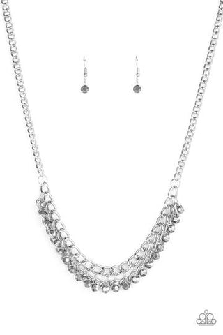 Glow And Grind Silver - Paparazzi Necklace