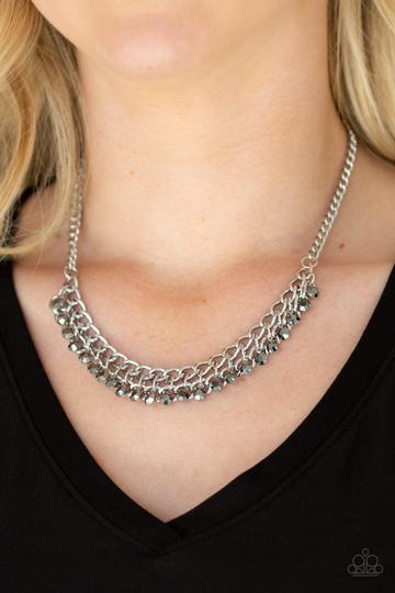 Glow And Grind Silver - Paparazzi Necklace
