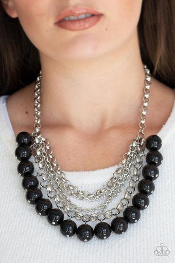 One-Way WALL Street Black - Paparazzi Necklace