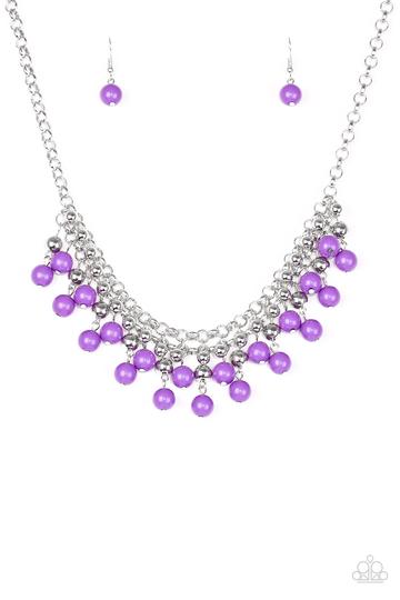 Friday Night Fringe Purple - Paparazzi Necklace