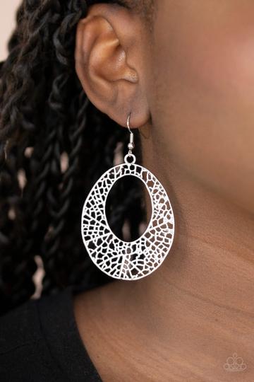 Serenely Shattered - Black Earring - Paparazzi Jewelry