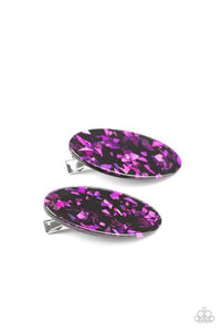 Get OVAL Yourself Purple - Paparazzi Hair Clip