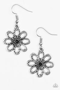 Fashion Floret Black Earring - Paparazzi Jewelry