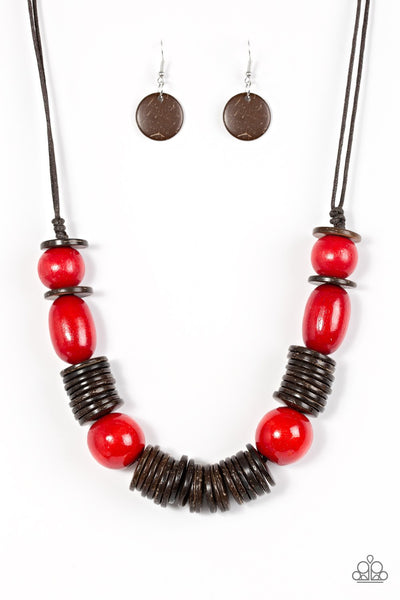 You Better Belize It Red - Paparazzi Necklace
