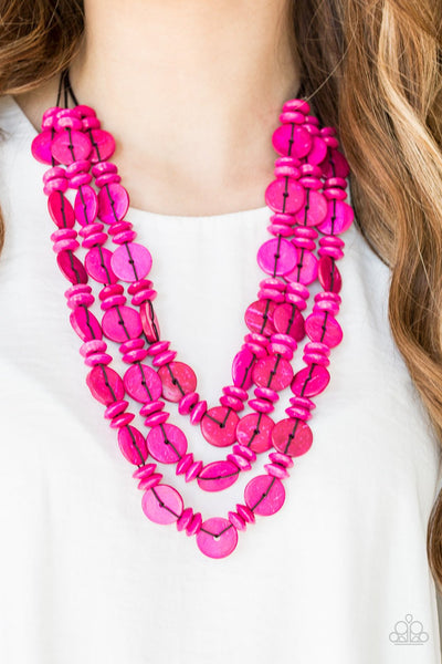 Barbados Bopper - Pink - Paparazzi Necklace
