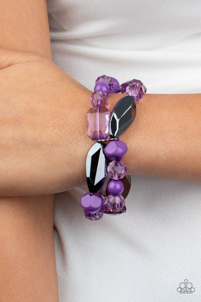 Rockin Rock Candy Purple - Paparazzi Bracelet