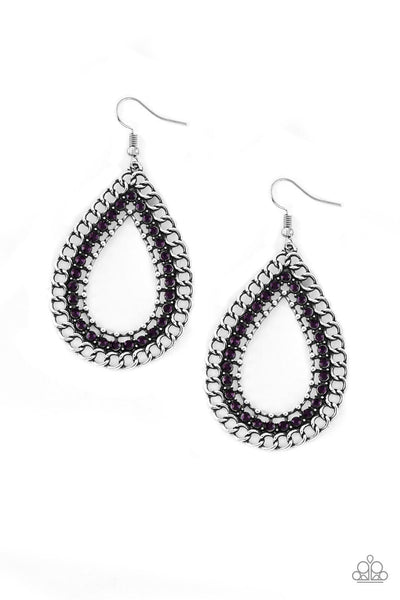 Mechanical Marvel Purple - Paparazzi Earring