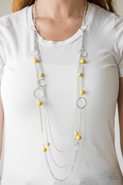 Beachside Babe Yellow - Paparazzi Necklace