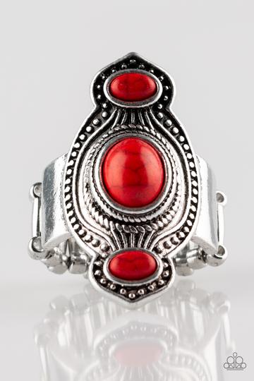 Dune Drifter Red Ring - Paparazzi Accessories