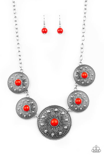 Hey SOL Sister Red - Paparazzi Necklace