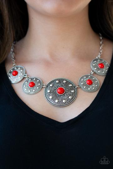 Hey SOL Sister Red - Paparazzi Necklace