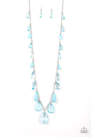 Glow And Steady Wins The Race - Blue Necklace - Paparazzi Accessories