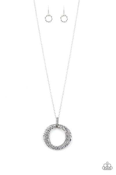 Medal Marathon Silver - Paparazzi Necklace