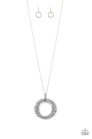 Medal Marathon Silver - Paparazzi Necklace