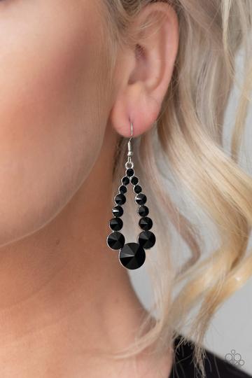 Here GLOWS Nothing - Black Earrings - Paparazzi Jewelry