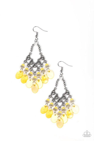 Shore Bait Yellow - Paparazzi Earring