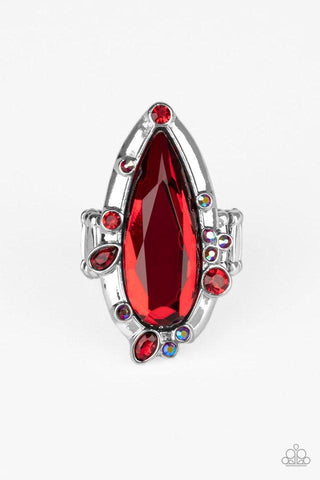 Sparkle Smitten Red Ring - Paparazzi Accessories