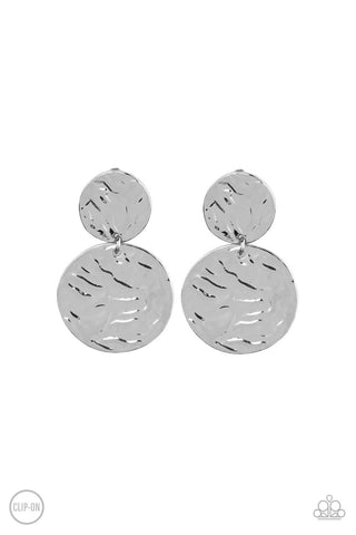 Relic Ripple Clip On Silver - Paparazzi Jewelry