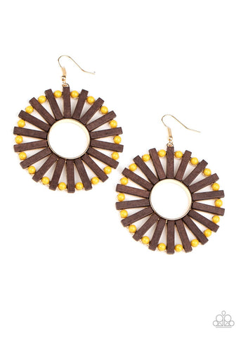 Solar Flare Yellow - Paparazzi Earring