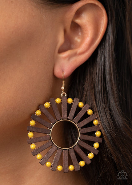 Solar Flare Yellow - Paparazzi Earring