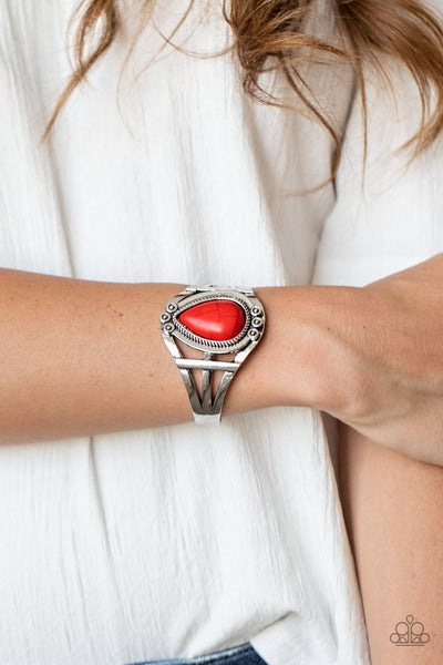 Sage Bush Beauty Red - Paparazzi Bracelet