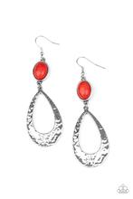 Badlands Baby Red Earrings - Paparazzi Accessories