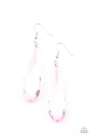 Crystal Teardrop Pink Earrings - Paparazzi Accessories