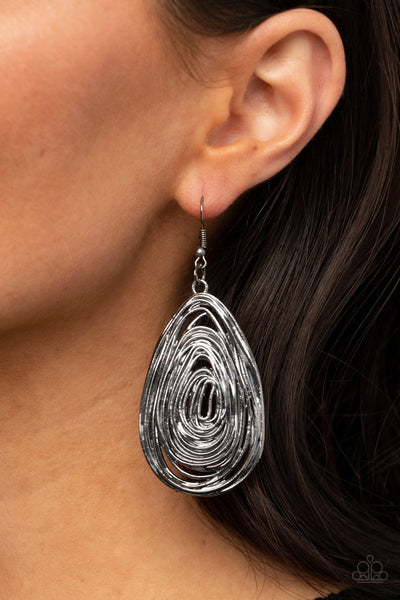 Rural Ripples Black Earring - Paparazzi Jewelry