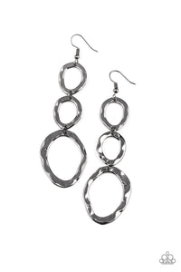 So OVAL It! - Black - Paparazzi Earring