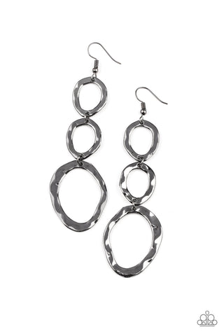 So OVAL It! - Black - Paparazzi Earring