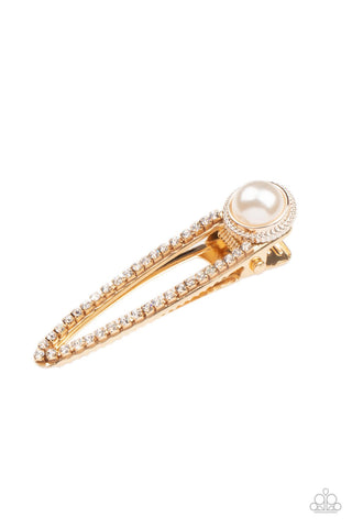 Expert In Elegance Gold - Paparazzi Hair Clip