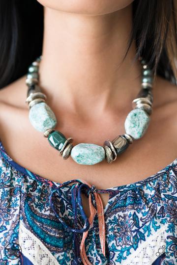 Glaze of Glory - Blue Necklace - Paparazzi Accessories