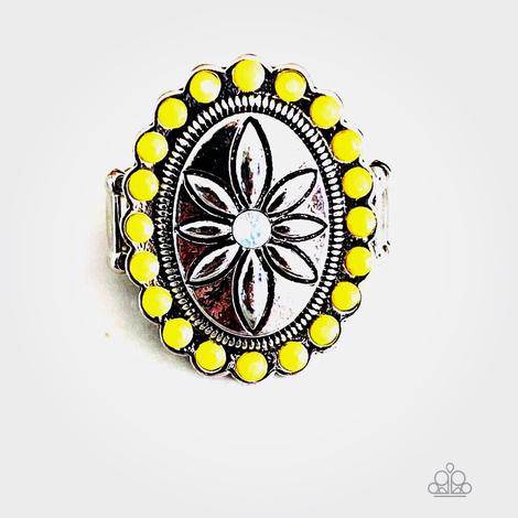 Garden Paradise Yellow Ring - Paparazzi Accessories