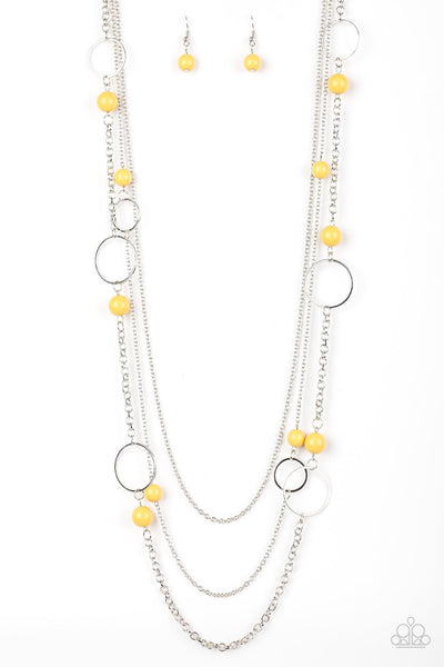 Beachside Babe Yellow - Paparazzi Necklace
