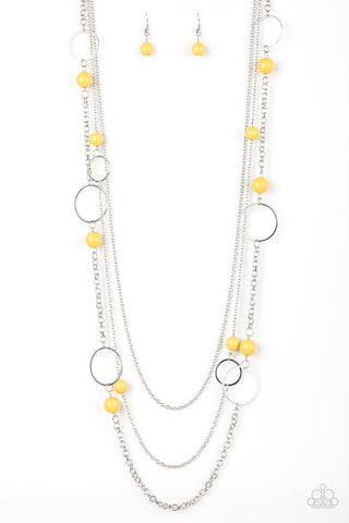 Beachside Babe Yellow - Paparazzi Necklace