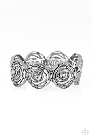 Beat Around The Rosebush Black - Paparazzi Bracelet