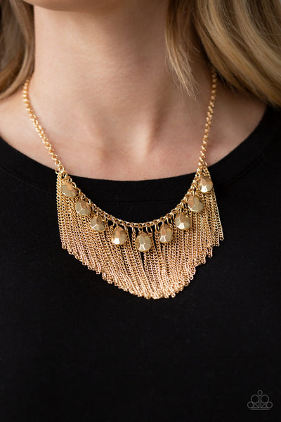 Bragging Rights Gold - Paparazzi Necklace