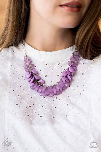 Colorfully Clustered Purple - Paparazzi Necklace