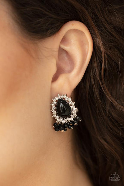 Castle Cameo Black - Paparazzi Earring