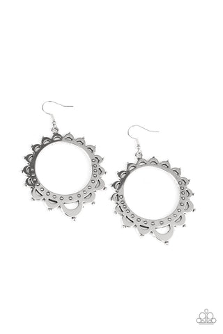 Casually Capricious Silver - Paparazzi Earring