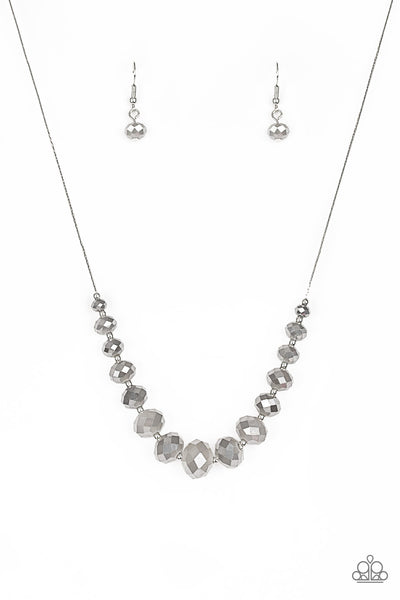 Crystal Carriages Silver - Paparazzi Necklace