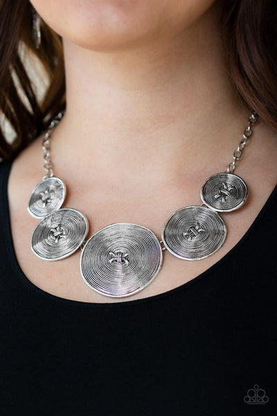 Deserves A Medal Silver - Paparazzi Necklace