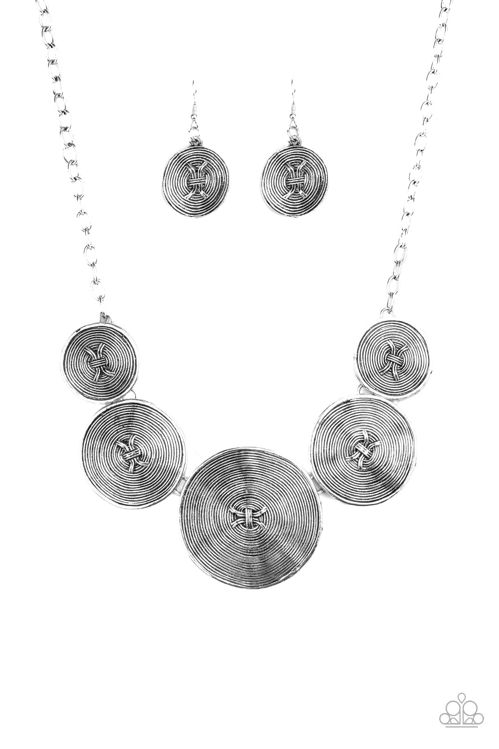 Deserves A Medal Silver - Paparazzi Necklace