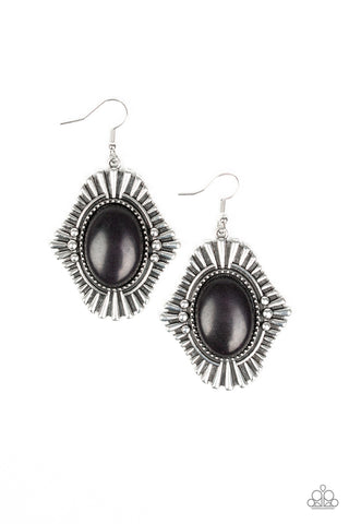 Easy As Pioneer -  Black Paparazzi Earring