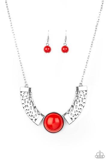 Egyptian Spell Red - Paparazzi Necklace