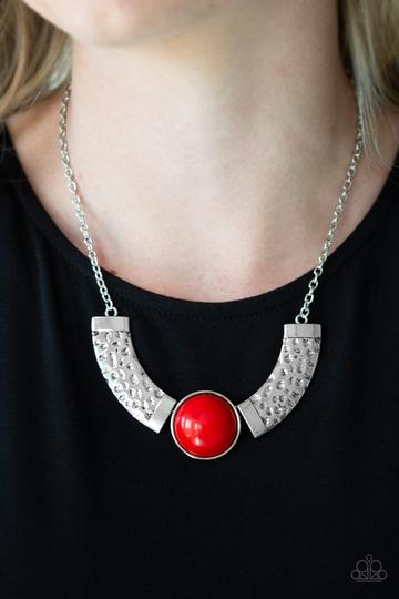 Egyptian Spell Red - Paparazzi Necklace