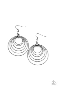 Elliptical Elegance Black - Paparazzi Earring