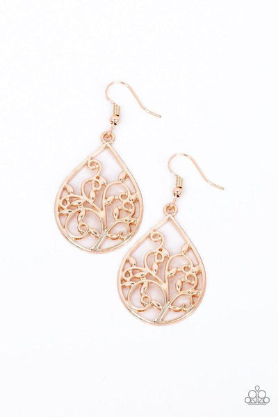 Enchanted Vines Rose Gold - Paparazzi Earring